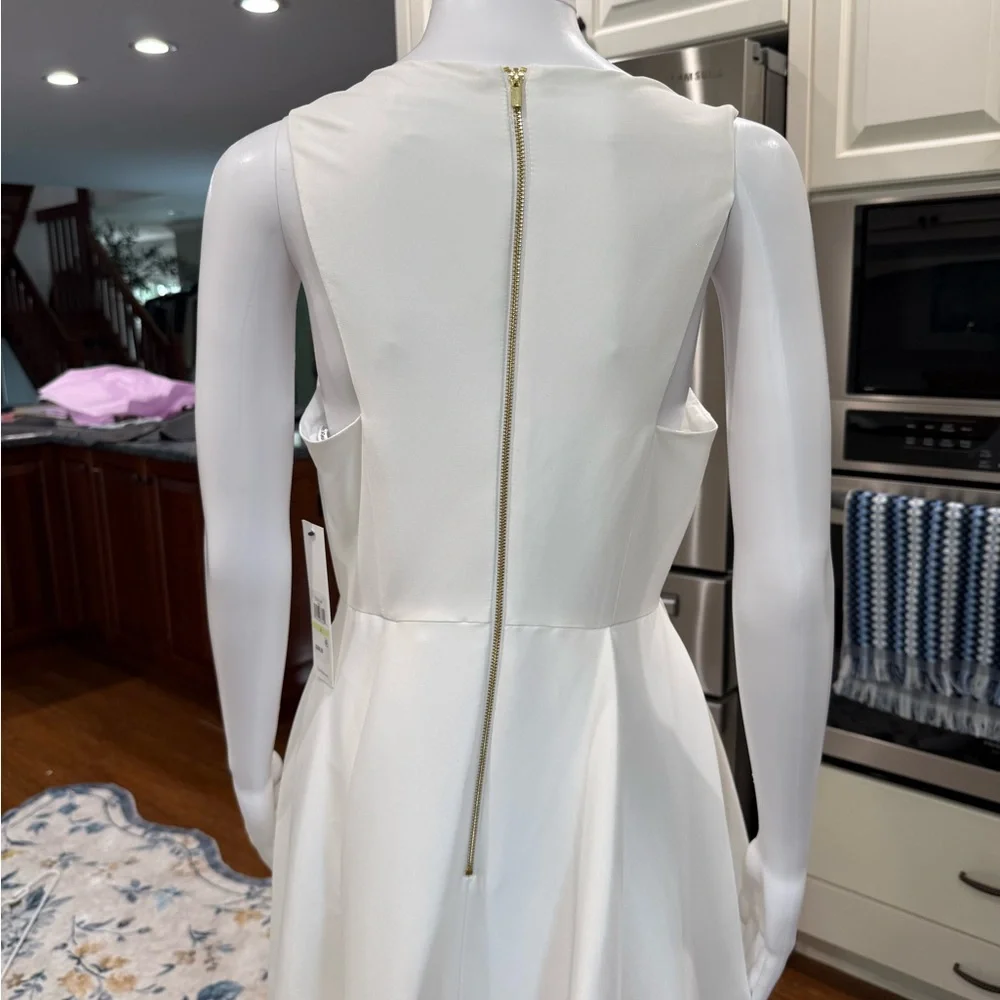 NWT Calvin Klein Wedding Reception White Party Asymmetrical High Low Dress 4 - Picture 6 of 12